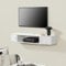 [en.casa] Étagère Murale pour TV Meuble Télé Suspendu Support d'Écran Flottant Rangement Passe-Câbles Panneau de Particules 18 x 110 x 30 cm Blanc