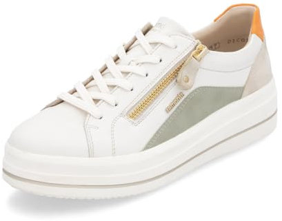 Remonte Damen Low-Top Sneaker D1C01, Frauen Halbschuhe,lose Einlage,Laufschuhe,schnürschuhe,schnürer,Plateausohle,Sportschuhe,Weiss Kombi (81),38 EU
