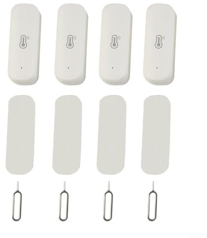 4PCS para Tuya Smart WiFi Termómetro Higrómetro Sensor, Medidor de Monitor de Sensor de Temperatura y Humedad Digital, Compatible con Aplicación Tuya/Smart Life, para Habitación Bebé Garaje Interior