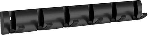 Wisfame Coat Rack Wall Mount with 6 Folding Hooks, Black Coat Hooks for Wall Heavy Duty 48cm, Modern Coat Hanger Wall Mounted for Bathroom, Entryway, Bedroom, Living Room