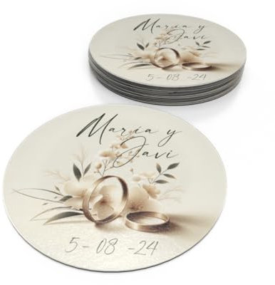 Aiman GZ - 10 Imanes Redondos Personalizados con Foto Ø9,6 cm | Acabado Brillo Premium | Imán Nevera Publicitario | Regalo Original Boda, Bautizo, Comunión