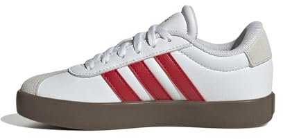 adidas VL Court 3.0 Shoes Kids Schuhe, FTWR White/Better Scarlet/Grey one, 35 EU