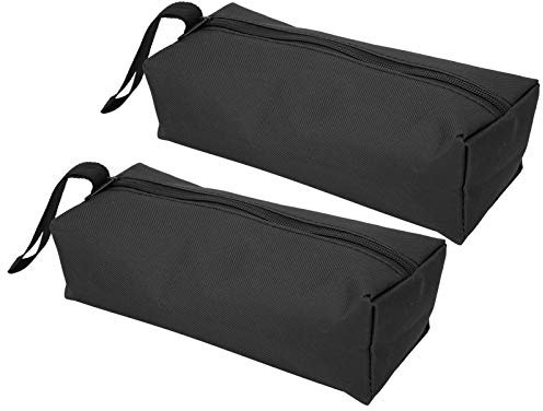 Leichte, Tragbare Werkzeug-Organizer-Tasche mit Reißverschluss für Nähschlüssel, Steckdosen, Make-up-Pinsel, 2 Stück, Größe S, Tragbar, Handgehalten, aus Polyester (BLACK)