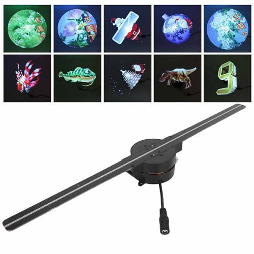 3D Hologramm Lüfter, Klare Videos und Bilder, 224 LED Perlen, 3D Effekte, für Geschäftsausstellungen mit Kabelloser WLAN-Übertragung (EU-Stecker)