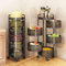 BTGGG Vegetable Rack 5 Tier Rotating Kitchen Storage Rack Fruit Vegetable Storage Rack on Wheels, Detachable Storage Trolley Cart for Kitchen Household Corner Organisation, Round
