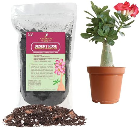 Premium Desert Rose Potting Soil - Optimal Blend for Thriving Adenium Plants - 2 LITER