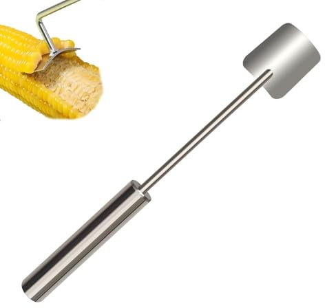 Corn cob Stripper, Corn Peeler for Corn on The Cob, 2024 New Long Handle Stainless Steel Corn Stripping Tool, 304 Stainless Steel Corn Thresher with Ergonomic Handle (1 pcs)