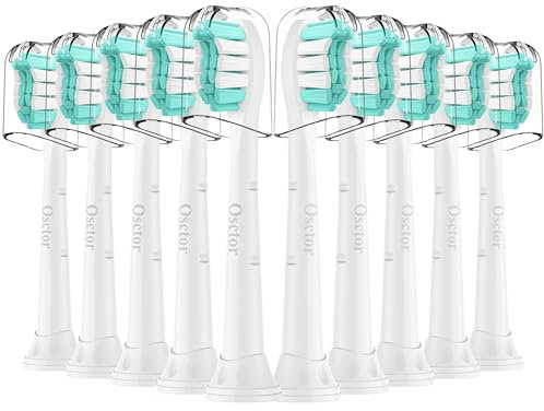 Osctor Ersatzbürstenköpfe für Philips Sonicare elektrische Zahnbürste, Ersatzbürstenköpfe kompatibel mit Phillips Sonicare Click on Elektrische Zahnbürste, 10 Stück