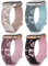 Fullmosa Paquete de 4 correas de silicona de dos tonos con diseño de mariposas y flores compatibles con Apple Watch de 42 mm, 41 mm, 40 mm, 38 mm, 49 mm, 46 mm, 45 mm, 44 mm, correa suave e