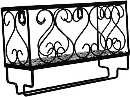 FELTECHELECTR 6 Flaschen Kapazität Wein - Montiert Glas Organizer Metall Wein Wandregal Rustikales Design