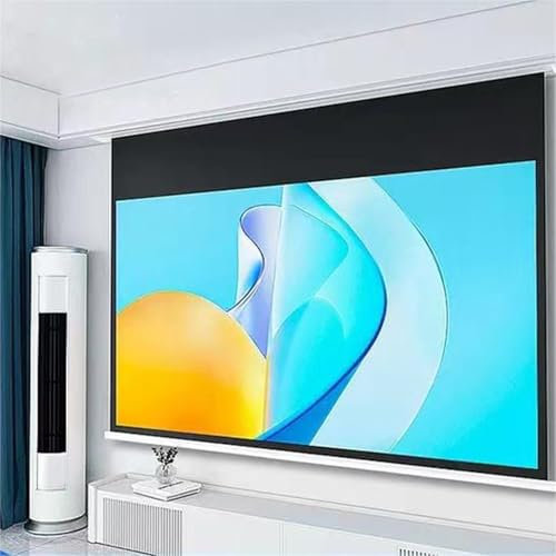 100 Motorized Projector Screen, Electric Diagonal Automatic Projection with Remote Control, 16:9 Wall/Ceiling Mount Movies Screen for Office Video Game(84in)