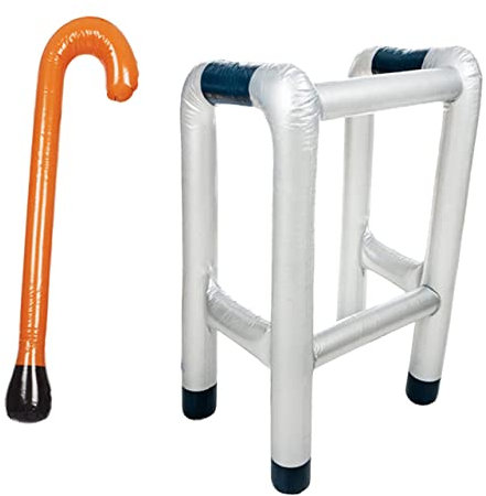 NAMOARLY 2pcs Inflatable Zimmer Frame Walking Stick Fake Walker Inflatable Crutch Dress up Prop 2pcs Set