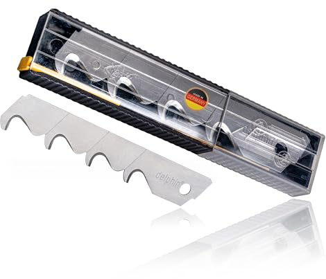 Delphin®-Haken-Abbrechklingen | Cuttermesser Klingen 18 mm | 0,5 mm stark | 10 Klingen im Spender.