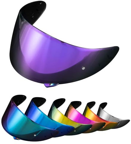 PSLER Helm Visier für RF-SR RF-1200 - Verspiegelt Helmvisier für X14 NXR Z7 CWR-1 RYD X-Spirit III Getöntes Visier Motorradhelm Zubehör Ersatz(Tiefes Lila)