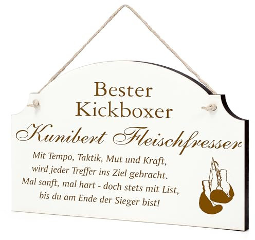 Dekolando Lustiges Kickboxen Schild - Geschenk für Kickboxfans, Kickboxer oder Trainer - Geschenke Kickboxfan Kickboxtrainer