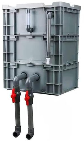 Eco Water Gartenteich Filterbox - 3 Ebenen DIY externes Wasserzirkulationssystem, leicht zu reinigender Teichfilter für effiziente Wasserfiltration
