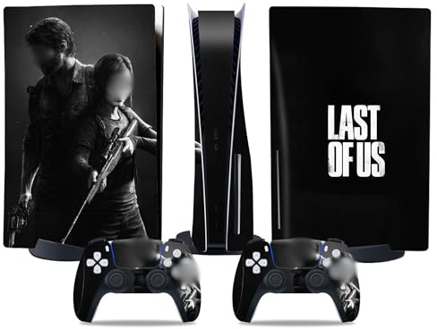 MaD Vision® Kit de Skins Extra-résistants pour PlayStation 5 (PS5) Slim Disc et Slim Digital | Ensemble de Stickers vinyles Mats pour Console et 2 manettes – pour Last of Us Design