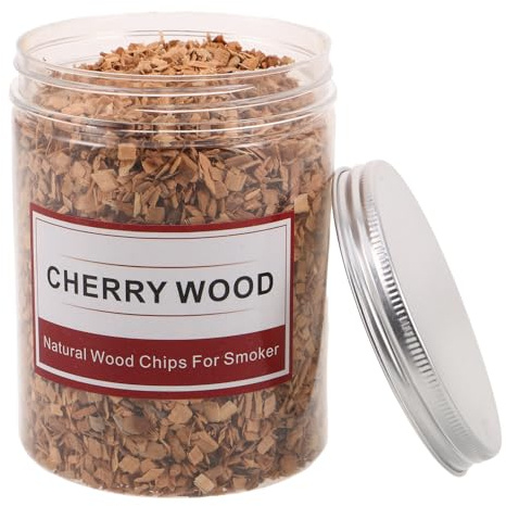 Homoyoyo Trucioli di Legno di Ciliegio per Affumicatura 125G Trucioli Naturali per Barbecue e Cocktail Cippato per Grigliate all’Aperto e Picnic Fumo Aromatico per Carne Pesce e