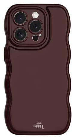 xoxo Wildhearts Glossy Wavy Burgundy – Handyhülle mit Wellenstruktur kompatibel mit iPhone 15 – schmutzabweisende & glänzende Silikonhülle in Bordeaux Rot
