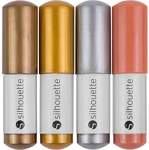 Silhouette Sketch Pens 4/Pkg-Metallic Gold, Copper, Silver & Bronze