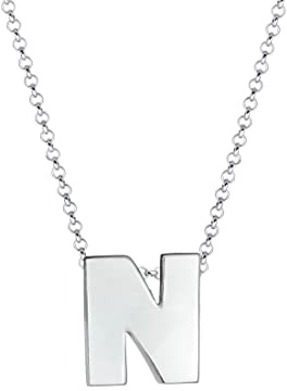 Elli Halskette Damen Buchstabe N Initialen Trend Minimal in 925 Sterling Silber