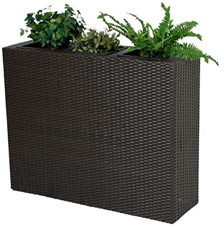 Gravidus dekorativer Raumtrenner mit 3 Pflanztöpfen, Coffee