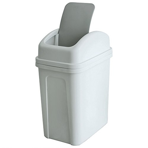 Teyyvn 7 L Plastic Kitchen Bins with Swing Lid, Small Bin with Lid, Grey | 7 Liter Capacity, Compact Small Size, Swing Top Lid Design, Perfect for Bathroom, Bedroom, Office & Vanity
