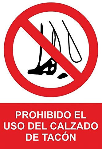 movilcom® – Signal en aluminium interdit utiliser chaussures avec Forme 210 x 300 mm Talon Signal interdiction (réf. rd40914)