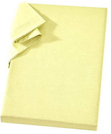 Carpe Sonno Linon Bettlaken Laken ohne Gummizug 150x250 cm Gelb - Strapazierfähiger Überwurf Leintuch Haustuch 100% Baumwolle - Vielseitiges Tuch Tischdecke Sofaüberwurf & Sesselüberwurf Betttuch