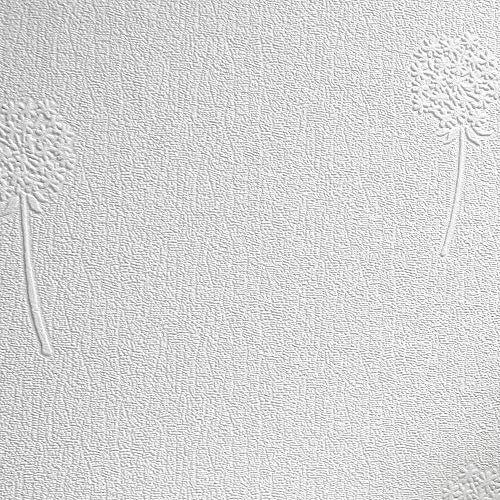 Anaglypta Dandelion Blush White Paintable Wallpaper Floral Vinyl Textured from Y�L