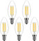 Bonlux E14 LED Filament Candle Bulbs Dimmable Cool White 6000K 4W C35 Small Edison Screw SES, Vintage LED Antique Light, Replace 35W-40W E14 Halogen Bulbs for Chandelier Decorative Pendant Light 5pcs