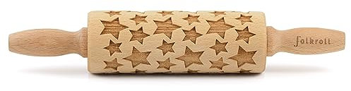 Folkroll 3D-Motiv-Teigrolle 23 cm Sterne
