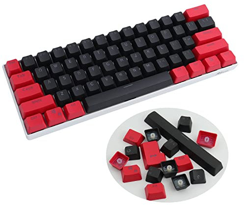 Keycaps, 61 Keycaps PBT Keycaps OEM Profile 60% Keycaps Two-Color Backlight Mechanical Keyboard Keycap for 60 Percent Cherry MX Switch Keyboard Keys (Only Sell Keycaps)