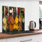 murando Spritzschutz Glas für Küche 60x60 cm Küchenrückwand Küchenspritzschutz Fliesenschutz Glasbild Dekoglas Küchenspiegel Glasrückwand Gewürze in Löffeln - j-B-0096-aq-a