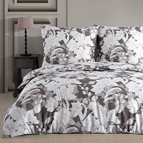 Buymax Bettwäsche 200x220 cm – Bettwäsche Set 3-teilig 200 x 220 cm, Renforcé 100% Baumwolle, Bettbezug mit 2 Kissenbezügen 80x80 cm, Oeko-TEX, Reißverschluss, weich und atmungsaktiv