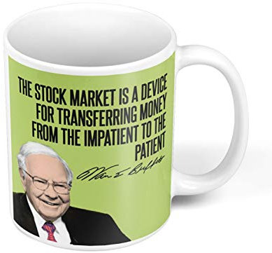Tasse mit Spruchmotiv von Warren, Buffet Stock Market Zitat, inspirierend, englischer Aufdruck