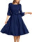 Women's Cocktail Dress A Line Tea Party Midi Graduation Dresses Church Wedding Formal Homecoming Clothing Navy XL