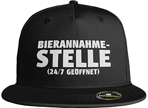 SAUFCOUNTER MARK YOUR DRINKS Bierannahmestelle Snapback lustige Snapback voll dicht hacke Malle Saufen Bier Alkohol Party (Schwarz/Schwarz)