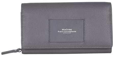 Maitre - Leder Geldbörse mit RFID Schutz, Münzfach & Scheinfach für Damen - Portemonnaie mit Kreditkartenfächern - ellern dilara, Grau