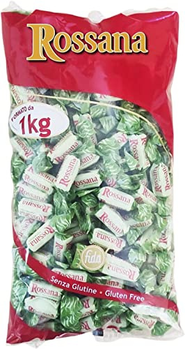 Rossana Pistacchio caramelle ripiene mit Pistaziencreme 1 x 1000g | Bonbons dal cuore morbido, einzeln verpackt, gusto intenso e cremig, perfekt für Büro, Feste und, Gesamtnettogewicht 1 kg