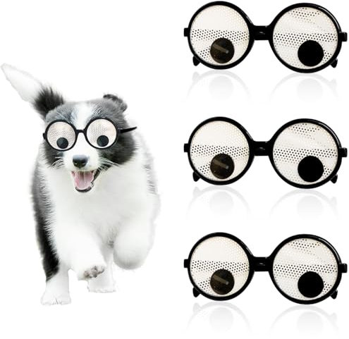 LLMSIX 3 Stück Lustige Brillen，Schüttelt Augen Brillen Lustige Party Brille Neuartige Spoof Brille Wackelaugen Brille für Foto Requisiten Cosplay Halloween Party