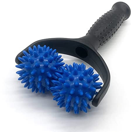 XCSJ Massageroller Mit 2 Massagebälle Massage Roller Mit Griff Massage Ball Massage Roller With Nubs Massagegerät Selbstmassagerolle Körper Muskel Entspannen Für Rücken, Beine, Füße, Hände (3)