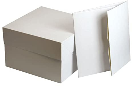 Culpitt Select 14 White Cake Box and Lid, Sturdy Protection and Transport For Celebration And Birthday Bakes, Pack of 10