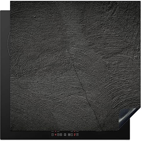 KitchenYeah© Induction Hob Cover Protector Mat 30.7x30.7 / 78x78 cm Kitchen Universal Ceramic Covers for Electric Cookers Vinyl Concrete - Black - Industrial