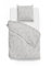 Zo!Home Mako-Satin Bettwäsche 200x200 Fiori di Satinado Ash Grey Blätter