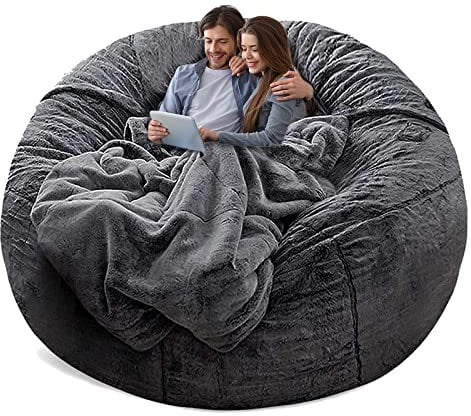 YudouTech Sitzsack Stuhl Abdeckung (nur Abdeckung, Keine Füllung),Großer runder weicher Flauschiger waschbarer Sitzsack Faulenzer-Sofa-Bettbezug für Erwachsene,Wohnzimmer Schlafzimmer Möbel Cover.