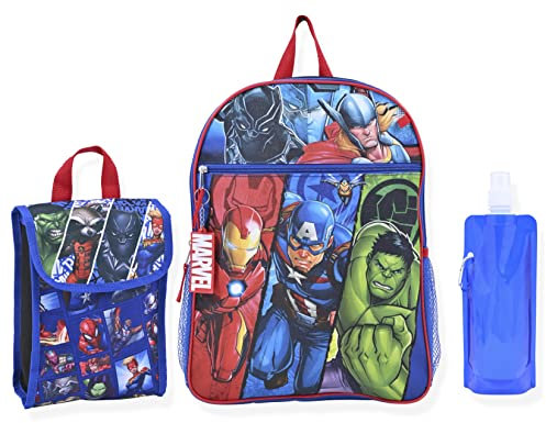 Marvel Avengers Jungen-Rucksack für Kinder, Elementar- und Kindergarten-Schultasche, Heros 6 Stück, Large, Marvel Avengers Rucksack für Kinder