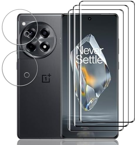 Tzstz 3+2 Pièces Verre Trempé D'écran Protecteur pour OnePlus 12R Dureté 9H Anti Rayures OnePlus 12R HD Film de Protection D'écran