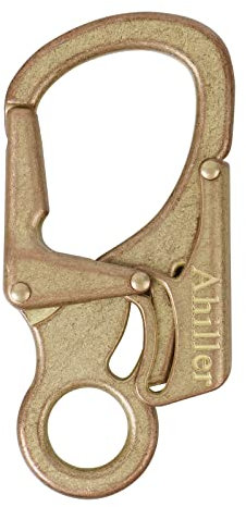Ahiller Karabiner Schlüsselring Clip, 3 Zoll Zinklegierung Doppelte Verriegelung Schlüsselbund für Outdoor, Schlüsselanhänger Stil Karabinerhaken [Messing-1P]