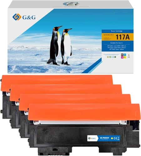 G&G 4 Pack 117A Toner Compatible with HP Color Laser MFP 179fwg 178nwg 150nw 150a 150w 179fnw 178nw W2070A W2071A W2072A W2073A